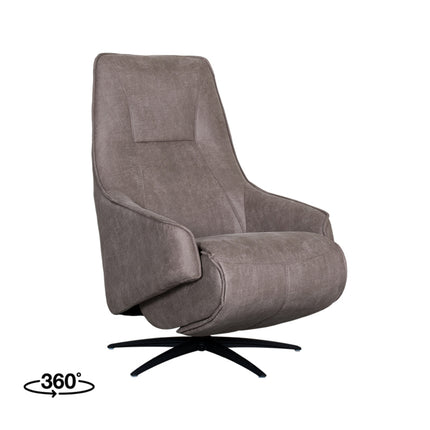 LABEL51 - Elektrische Fauteuil Odense 68x87x110 cm - Taupe Micro Suede | Zwart Metaal