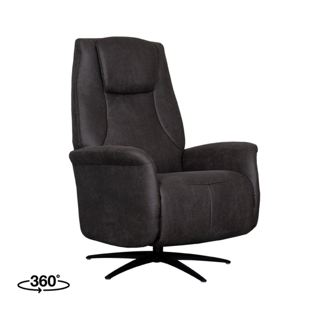 LABEL51 - Elektrische Fauteuil Stockholm 77x87x112 cm - Antraciet Micro Suede | Zwart Metaal