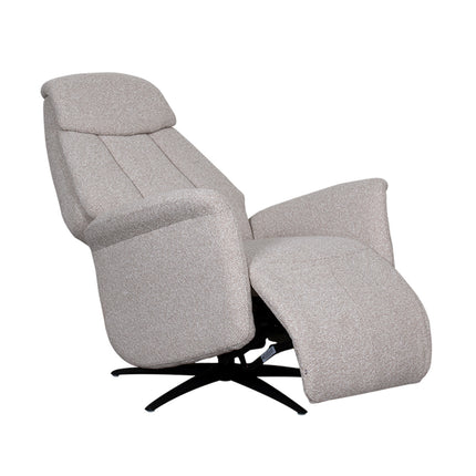 LABEL51 - Elektrische Fauteuil Oslo 79x87x112 cm - Naturel Royal Boucle | Zwart Metaal