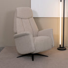 LABEL51 - Elektrische Fauteuil Oslo 79x87x112 cm - Naturel Royal Boucle | Zwart Metaal