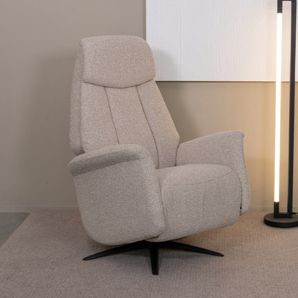 LABEL51 - Elektrische Fauteuil Oslo 79x87x112 cm - Naturel Royal Boucle | Zwart Metaal