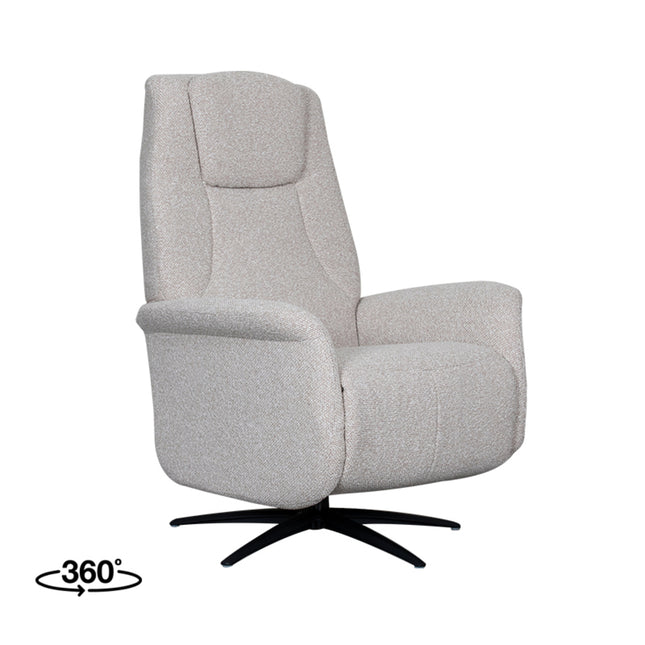 LABEL51 - Elektrische Fauteuil Stockholm 77x87x112 cm - Naturel Royal Boucle | Zwart Metaal
