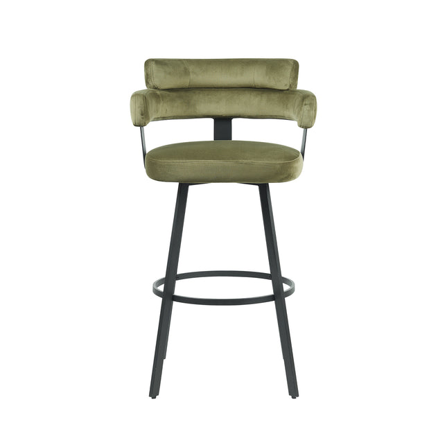 LABEL51 - Barkruk Bardio 56x52x101 cm - Hunter Fluweel | Zwart Metaal