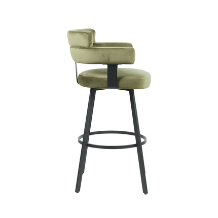 LABEL51 - Barkruk Bardio 56x52x101 cm - Hunter Fluweel | Zwart Metaal