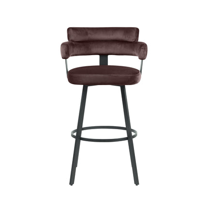 LABEL51 - Barkruk Bardio 56x52x101 cm - Taupe Fluweel | Zwart Metaal