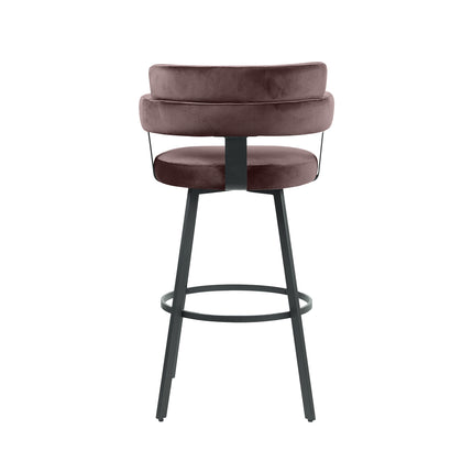 LABEL51 - Barkruk Bardio 56x52x101 cm - Taupe Fluweel | Zwart Metaal