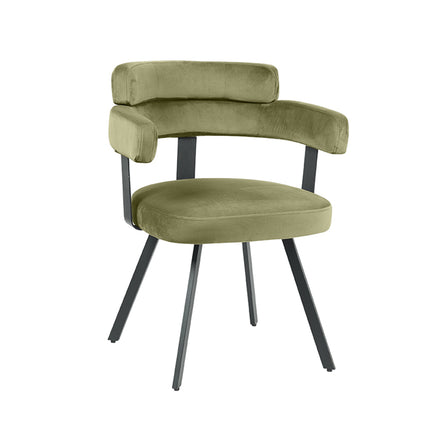 LABEL51 - Eetkamerstoel Bardio 62x57x79 cm - Hunter Fluweel | Zwart Metaal