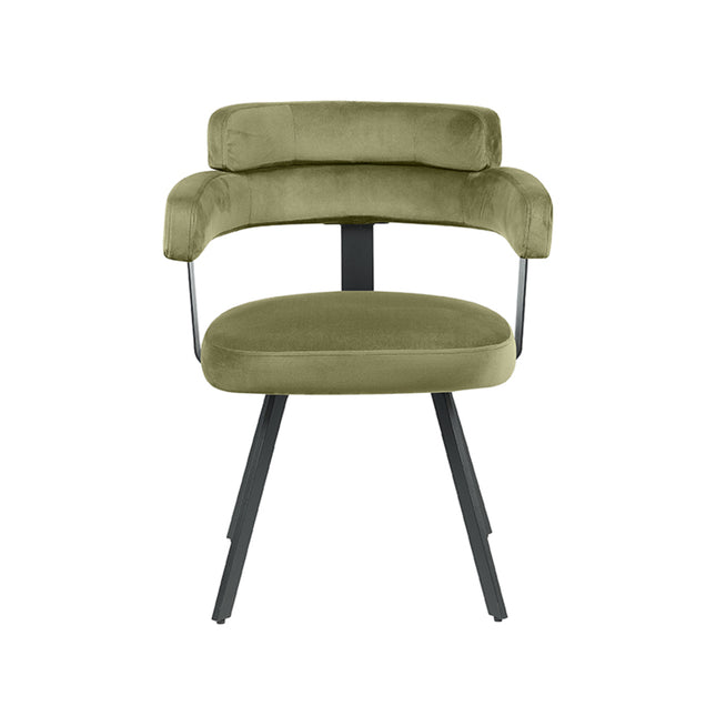 LABEL51 - Eetkamerstoel Bardio 62x57x79 cm - Hunter Fluweel | Zwart Metaal