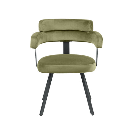 LABEL51 - Eetkamerstoel Bardio 62x57x79 cm - Hunter Fluweel | Zwart Metaal