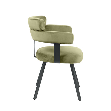 LABEL51 - Eetkamerstoel Bardio 62x57x79 cm - Hunter Fluweel | Zwart Metaal