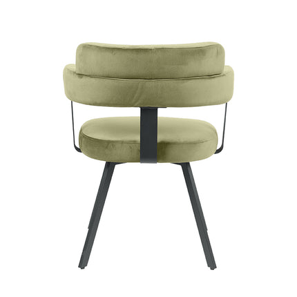 LABEL51 - Eetkamerstoel Bardio 62x57x79 cm - Hunter Fluweel | Zwart Metaal