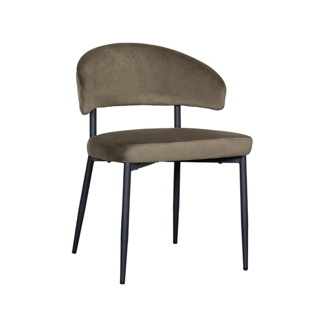 LABEL51 - Eetkamerstoel Bliss 56x55x76 cm - Hunter Fluweel | Zwart Metaal