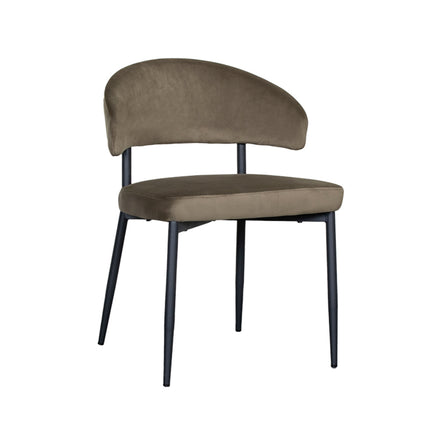 LABEL51 - Eetkamerstoel Bliss 56x55x76 cm - Hunter Fluweel | Zwart Metaal