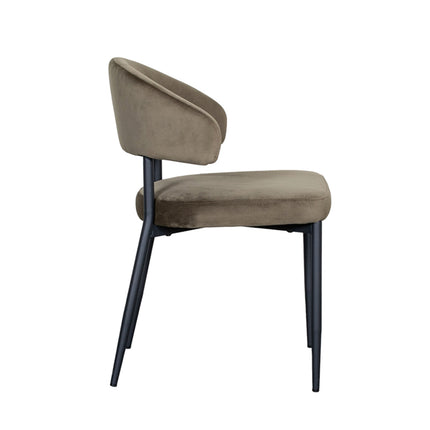 LABEL51 - Eetkamerstoel Bliss 56x55x76 cm - Hunter Fluweel | Zwart Metaal
