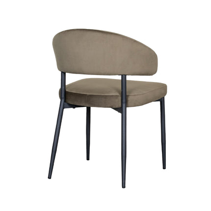 LABEL51 - Eetkamerstoel Bliss 56x55x76 cm - Hunter Fluweel | Zwart Metaal