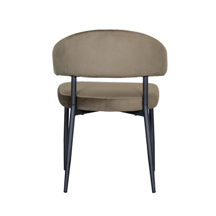 LABEL51 - Eetkamerstoel Bliss 56x55x76 cm - Hunter Fluweel | Zwart Metaal