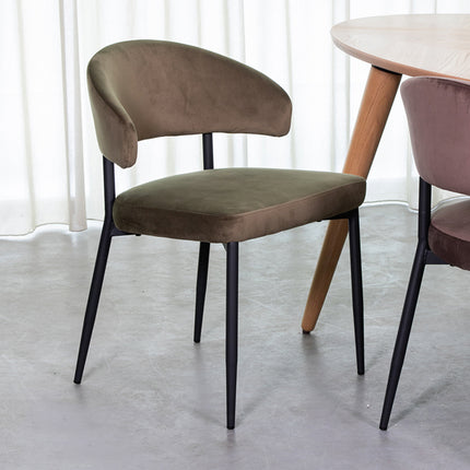 LABEL51 - Eetkamerstoel Bliss 56x55x76 cm - Hunter Fluweel | Zwart Metaal