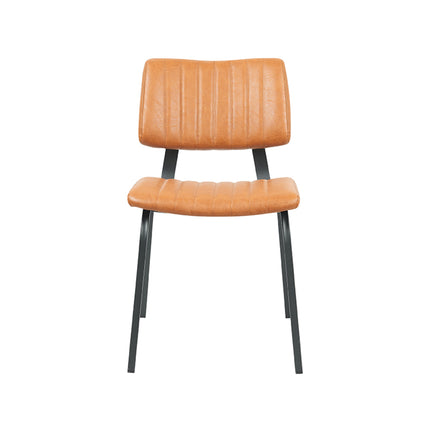 LABEL51 - Eetkamerstoel Gusto 46x56x79 cm - Cognac Kunstleder | Zwart Metaal