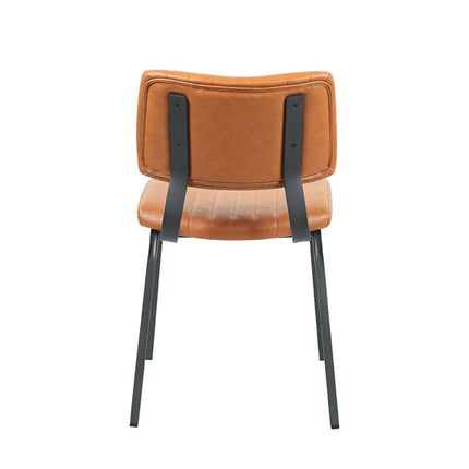 LABEL51 - Eetkamerstoel Gusto 46x56x79 cm - Cognac Kunstleder | Zwart Metaal
