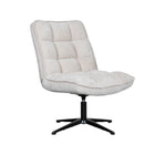 LABEL51 - Draaifauteuil Vince 63x74x91 cm - Naturel Elite | Zwart Metaal