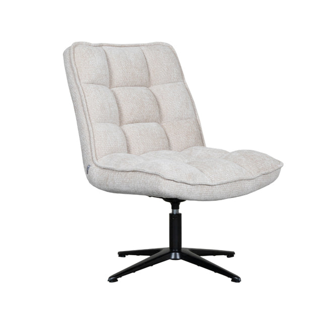 LABEL51 - Draaifauteuil Vince 63x74x91 cm - Naturel Elite | Zwart Metaal