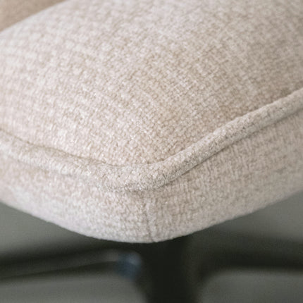 LABEL51 - Draaifauteuil Vince 63x74x91 cm - Naturel Elite | Zwart Metaal