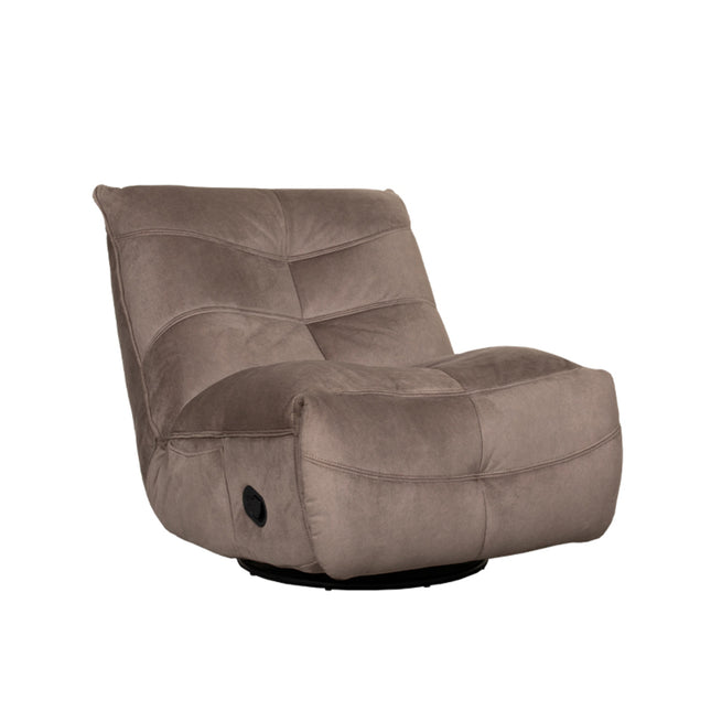 LABEL51 - Relaxfauteuil Take It Easy 84x104x94 cm - Taupe Cosmo | Zwart Metaal