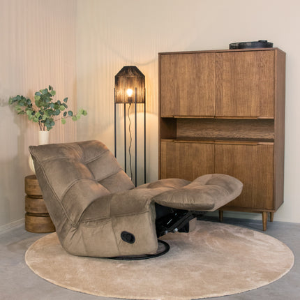 LABEL51 - Relaxfauteuil Take It Easy 84x104x94 cm - Taupe Cosmo | Zwart Metaal