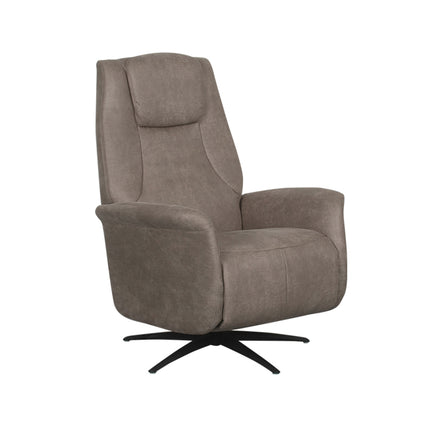 LABEL51 - Elektrische Fauteuil Stockholm 77x87x112 cm - Taupe Micro Suede | Zwart Metaal