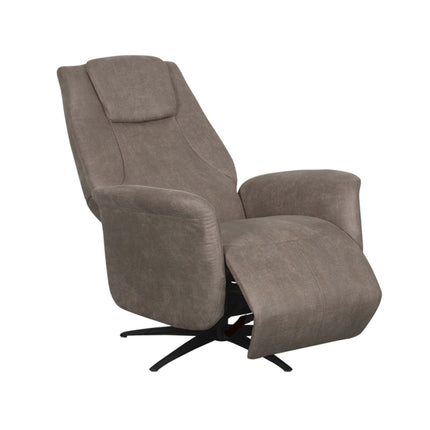LABEL51 - Elektrische Fauteuil Stockholm 77x87x112 cm - Taupe Micro Suede | Zwart Metaal