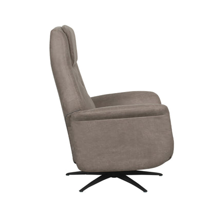 LABEL51 - Elektrische Fauteuil Stockholm 77x87x112 cm - Taupe Micro Suede | Zwart Metaal