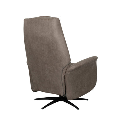 LABEL51 - Elektrische Fauteuil Stockholm 77x87x112 cm - Taupe Micro Suede | Zwart Metaal