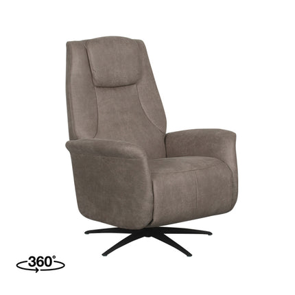 LABEL51 - Elektrische Fauteuil Stockholm 77x87x112 cm - Taupe Micro Suede | Zwart Metaal