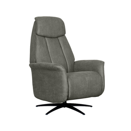 LABEL51 - Elektrische Fauteuil Oslo 79x87x112 cm - Taupe Micro Suede | Zwart Metaal