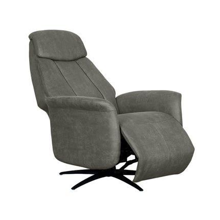 LABEL51 - Elektrische Fauteuil Oslo 79x87x112 cm - Taupe Micro Suede | Zwart Metaal