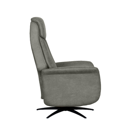 LABEL51 - Elektrische Fauteuil Oslo 79x87x112 cm - Taupe Micro Suede | Zwart Metaal