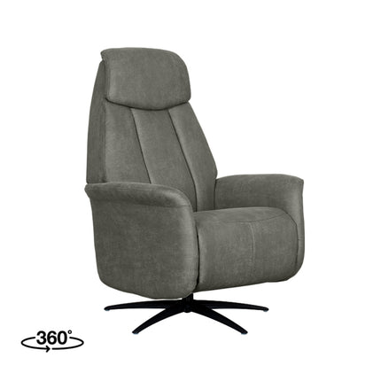 LABEL51 - Elektrische Fauteuil Oslo 79x87x112 cm - Taupe Micro Suede | Zwart Metaal