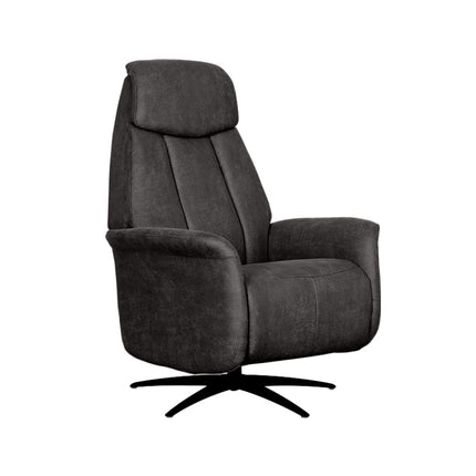 LABEL51 - Elektrische Fauteuil Oslo 79x87x112 cm - Antraciet Micro Suede | Zwart Metaal