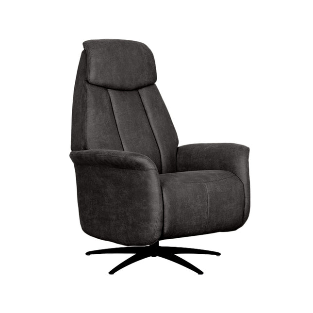 LABEL51 - Elektrische Fauteuil Oslo 79x87x112 cm - Antraciet Micro Suede | Zwart Metaal