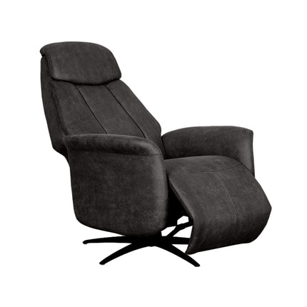 LABEL51 - Elektrische Fauteuil Oslo 79x87x112 cm - Antraciet Micro Suede | Zwart Metaal