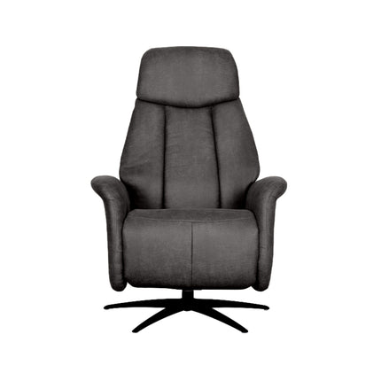 LABEL51 - Elektrische Fauteuil Oslo 79x87x112 cm - Antraciet Micro Suede | Zwart Metaal