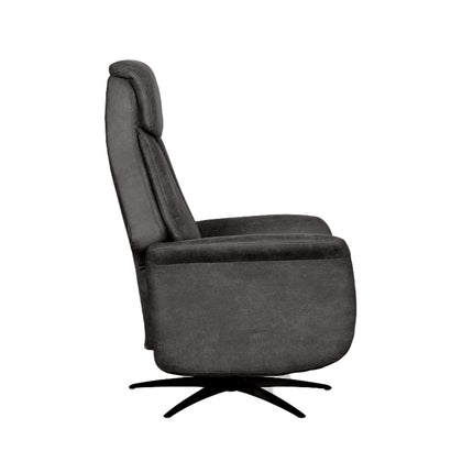 LABEL51 - Elektrische Fauteuil Oslo 79x87x112 cm - Antraciet Micro Suede | Zwart Metaal