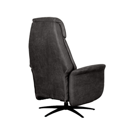 LABEL51 - Elektrische Fauteuil Oslo 79x87x112 cm - Antraciet Micro Suede | Zwart Metaal