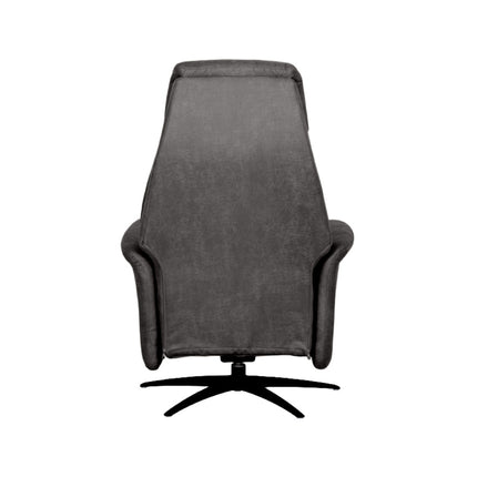 LABEL51 - Elektrische Fauteuil Oslo 79x87x112 cm - Antraciet Micro Suede | Zwart Metaal