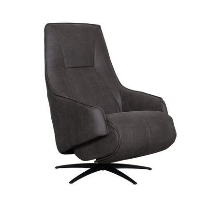 LABEL51 - Elektrische Fauteuil Odense 68x87x110 cm - Antraciet Micro Suede | Zwart Metaal