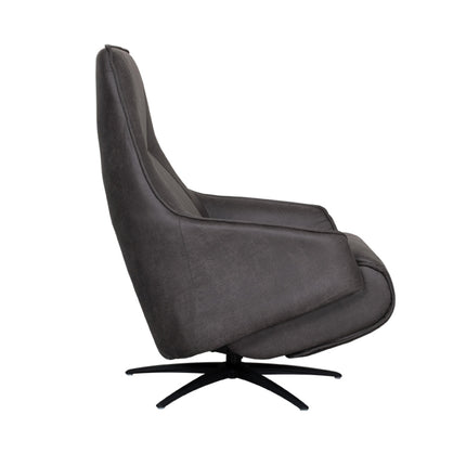 LABEL51 - Elektrische Fauteuil Odense 68x87x110 cm - Antraciet Micro Suede | Zwart Metaal