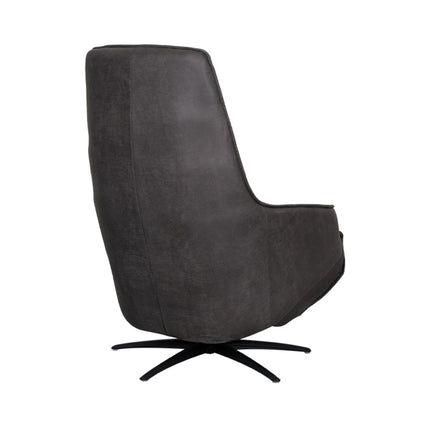 LABEL51 - Elektrische Fauteuil Odense 68x87x110 cm - Antraciet Micro Suede | Zwart Metaal