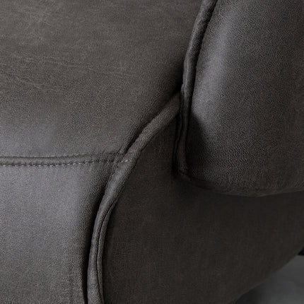 LABEL51 - Elektrische Fauteuil Odense 68x87x110 cm - Antraciet Micro Suede | Zwart Metaal