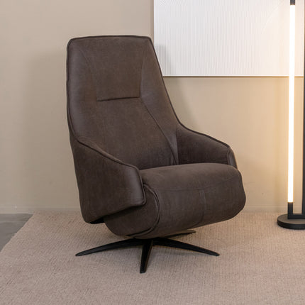 LABEL51 - Elektrische Fauteuil Odense 68x87x110 cm - Antraciet Micro Suede | Zwart Metaal