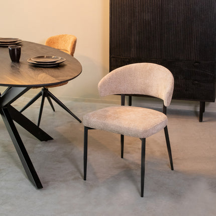 LABEL51 - Eetkamerstoel Bliss 56x55x76 cm - Clay Elite | Zwart Metaal